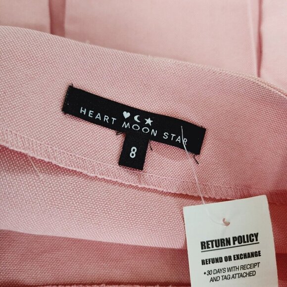 NEW Rampage Heart Moon Star Women's Pink Pleated Micro Mini Skirt Size 8‎ - Picture 9 of 11